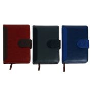 Ежедневник недатированный А6, 120 л в клетку, с хлястиком, облож. ПВХ, МИКС