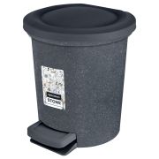 Мусорное ведро с педалью Stone 6 л темный камень.