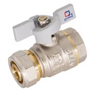 Кран латунный цанга/внутренняя резьба бабочка 20 х1/2