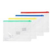 Папка на молнии для А5, 17x23см, прозрачная, ПВХ