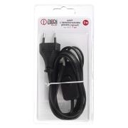 Шнур для бра с переключателем, черный, блистер, 2м,DORI