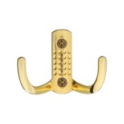 Крючок мебельный 2-х рожковый Перфорация (золото)