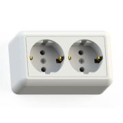 Розетка ОУ двойная с/з, белый
