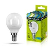 Cветодиодная лампа Ergolux LED G45-7W-E14/4500K.Шар