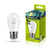 Cветодиодная лампа Ergolux LED G45-9W-E27/6500K.Шар