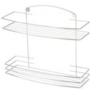 Полка д/ванной настен 2 яр.,хром,35*27*13см,металл,полимер покрыт,Lecco