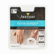Лента бордюр д/ванн 38мм Х 3,35м самоклеящ белая (18)