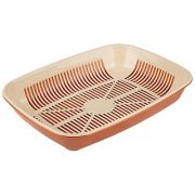 Лоток для животных 33,5х25х6см с сеткой бежево-коричневый