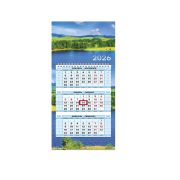 Календарь квартальный на 2026 год, 3 блока, мини, на магните