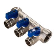 Коллектор 3 выхода шар.кран (наружная резьба) 3/4«х1/2»