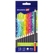 Карандаши худ-ые цв. BRAUBERG ART CLASSIC, 12 цв., МЯГКИЙ гриф 3,3 мм.