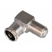 ПЕРЕХОД гнездо F -гнездо  TV металл. угловой (50шт)