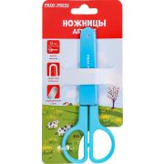 Ножницы детские 12см голубые, с футляром для лезвий