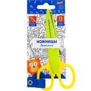 Ножницы детские 13см «Монстрики» зелено-желтые, с фигурным лезвием