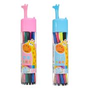 Фломастеры 12 цв. «ЖИРАФ», в пласт-м тубусе, вент-ый колпачок, МИКС