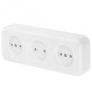 Розетка ОУ трехместная б/з, белый