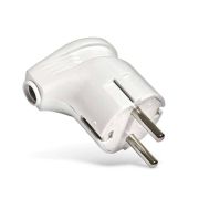 Вилка сетевая 16А,с/з угловая,белая,А105(G-A105),(шт)