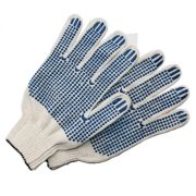 Перчатки х/б с ПВХ, 10 класс (5 нитей),белые.