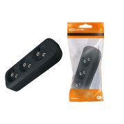 Колодка 3 гн, 2П, б/з, ОУ, 10А, 250В, черная TDM 7650