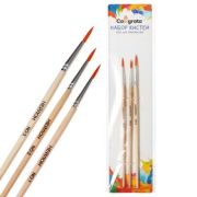 Набор кистей синтетика круг. 3 штуки (№1,2,3) с дер-ми ручками на блистере