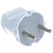 Вилка б/з бел/черн 10А 250В в инд. упаковке Унив/TDM (А113)