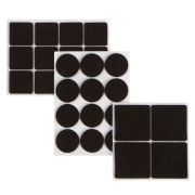 Набор накладок мебельных, войлочных, 28 шт., 2,5х2,5; d=2,5; 3,8х3,8, цвет микс