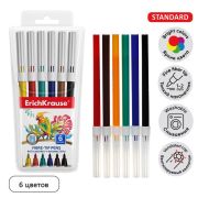 Фломастеры 6 цв, ErichKrause Washable, смываемые, вент. колпачок