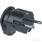 Вилка электрическая, угловая 16А, с/з, черн.IP20
