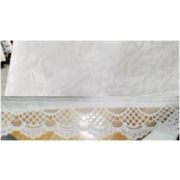 Скатерть 110х140см полиэстер, белая с кружевным краем