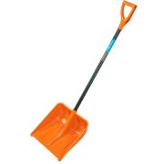 Лопата для уборки снега пластик., 400х405х1380 мм, стальной черенок, усиленная