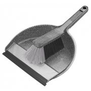 Комплект щетка-сметка «Grenada» c совком с кромкой (гранит светло-серый)