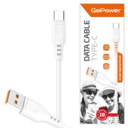 Кабель GoPower GP01L USB (m)-Lightning (m) 1.0м 2.4A ПВХ белый