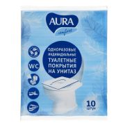 Одноразовое покрытие на сиденье унитаза «AURA»,10 шт.