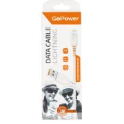Кабель GoPower GP01T USB (m)-Type-C (m) 1.0м 2.4A ПВХ бел/черн