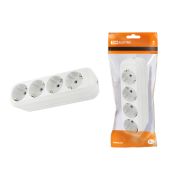 Колодка 4 гн, 2П+3, с/з, ОУ, 16А, 250В, белая TDM 0818