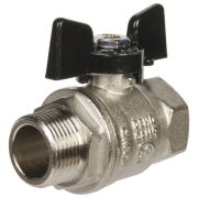 Кран латунный внутренняя/наружная резьба бабочка 3/4