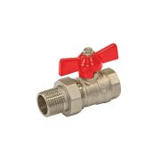 Кран латунный с накидной гайкой (американка) бабочка 1/2