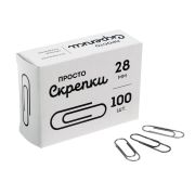 Скрепки канцелярские GLOBUS, 100 шт., 28 мм., без покрытия