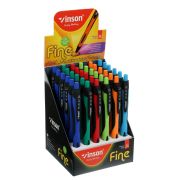 Ручка шариковая, авто-ая Vinson, 1.0 мм, стерж. масляный син, МИКС