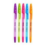 Ручка шариковая Berlingo Tribase Neon, стержень синий 0.7, корпус МИКС