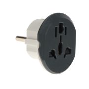 Переходник универс 16 А, с/з, 220 В, евровилка, заподлицо, чёрно-белый