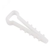 Дюбель-хомут 5-10мм нейлон белый, прямоугольный (уп 100 шт)